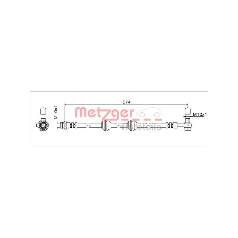 Flexible de frein arrière gauche METZGER 4111755