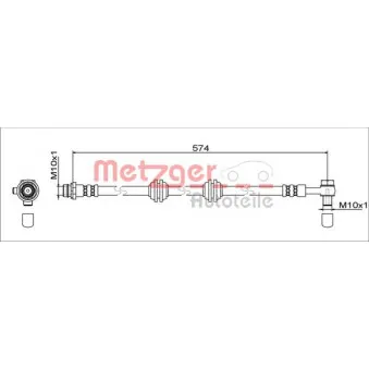 Flexible de frein arrière droit METZGER 4111760