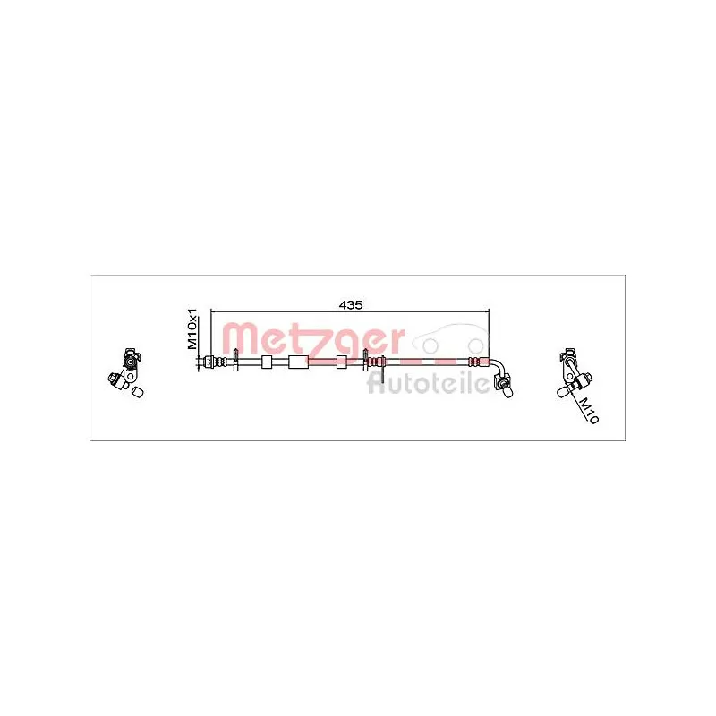 Flexible de frein avant gauche METZGER 4111928