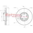 Jeu de 2 disques de frein avant METZGER 6110767 - Visuel 1