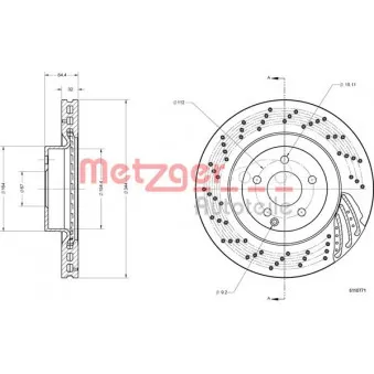 Jeu de 2 disques de frein avant METZGER 6110771