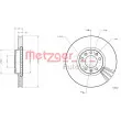 Jeu de 2 disques de frein avant METZGER 6110787 - Visuel 2