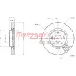 Jeu de 2 disques de frein avant METZGER 6110795 - Visuel 2