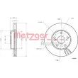Jeu de 2 disques de frein avant METZGER 6110810 - Visuel 2