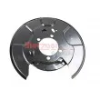Déflecteur, disque de frein arrière gauche METZGER 6115259 - Visuel 1