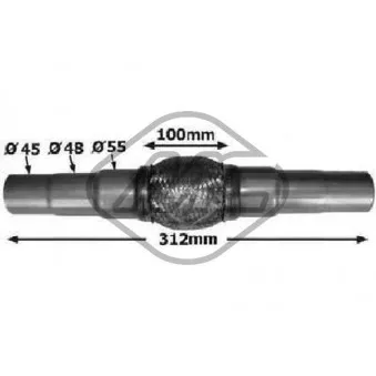 Tuyau flexible, échappement Metalcaucho