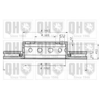 Disque de frein avant gauche QUINTON HAZELL BDC3936