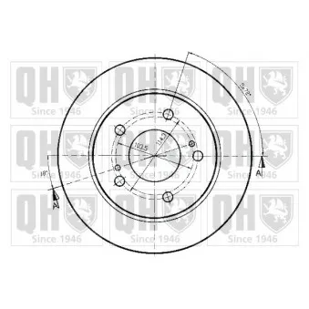 Jeu de 2 disques de frein arrière QUINTON HAZELL BDC4282
