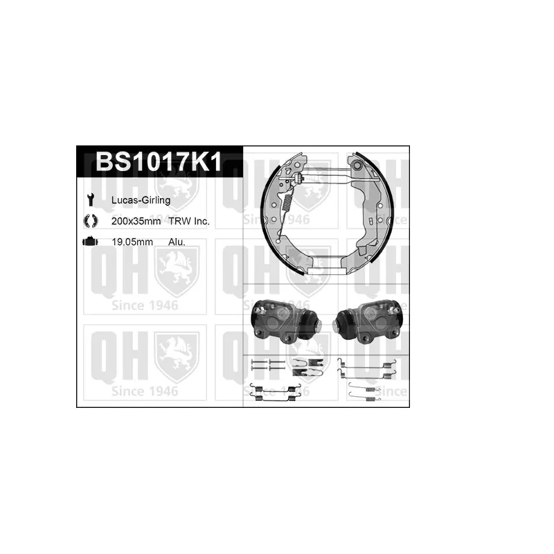 Kit de freins, freins à tambours QUINTON HAZELL BS1017K1