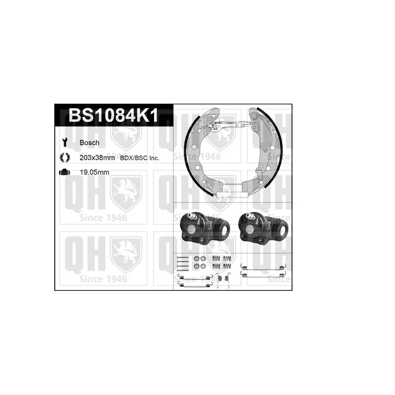 Kit de freins, freins à tambours QUINTON HAZELL BS1084K1