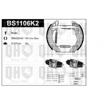 Kit de freins, freins à tambours QUINTON HAZELL BS1106K2