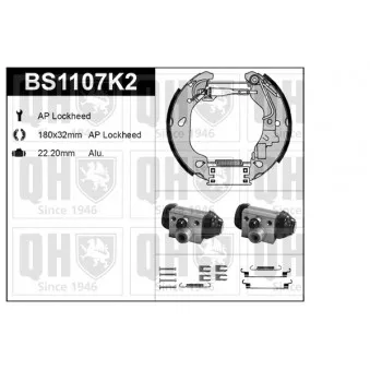 Kit de freins, freins à tambours QUINTON HAZELL BS1107K2