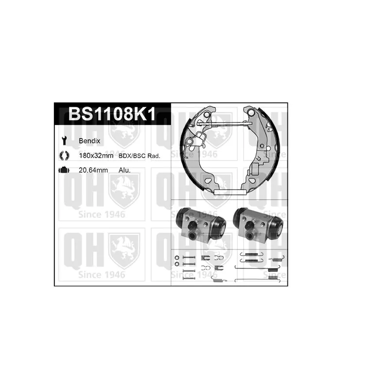 Kit de freins, freins à tambours QUINTON HAZELL BS1108K1