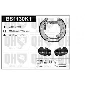 Kit de freins, freins à tambours QUINTON HAZELL BS1130K1