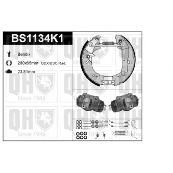 Kit de freins, freins à tambours QUINTON HAZELL BS1134K1