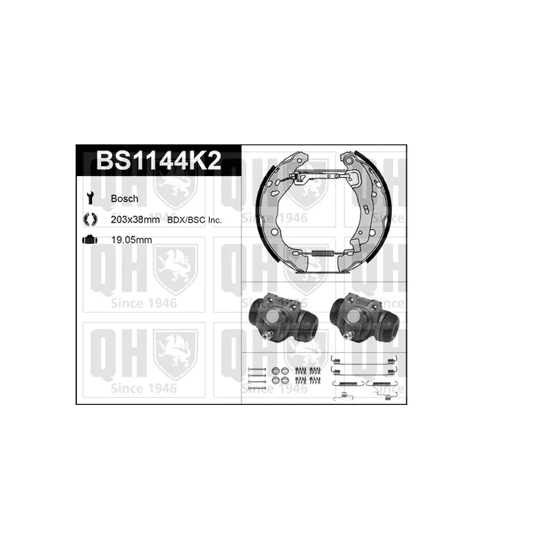 Kit de freins, freins à tambours QUINTON HAZELL BS1144K2