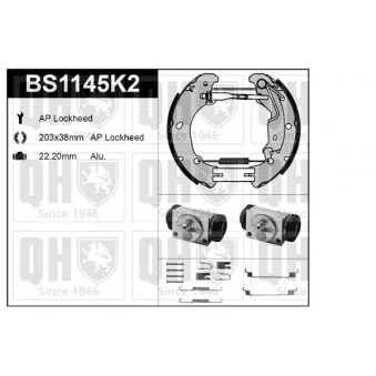 Kit de freins, freins à tambours QUINTON HAZELL BS1145K2