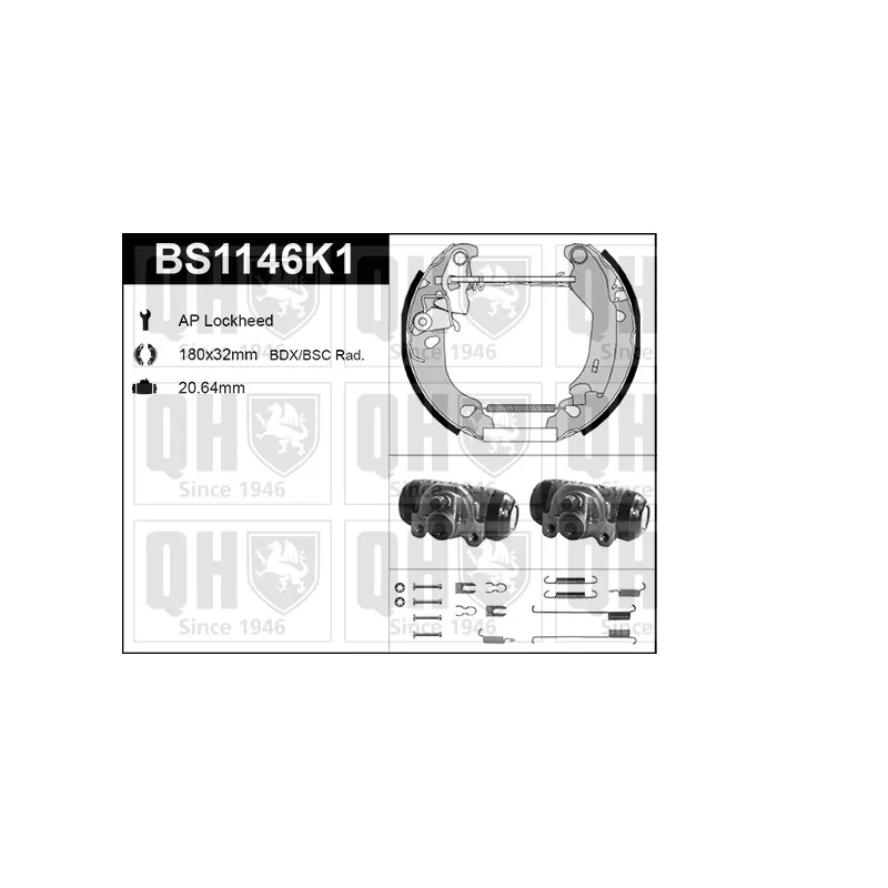 Kit de freins, freins à tambours QUINTON HAZELL BS1146K1