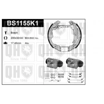 Kit de freins, freins à tambours QUINTON HAZELL BS1155K1