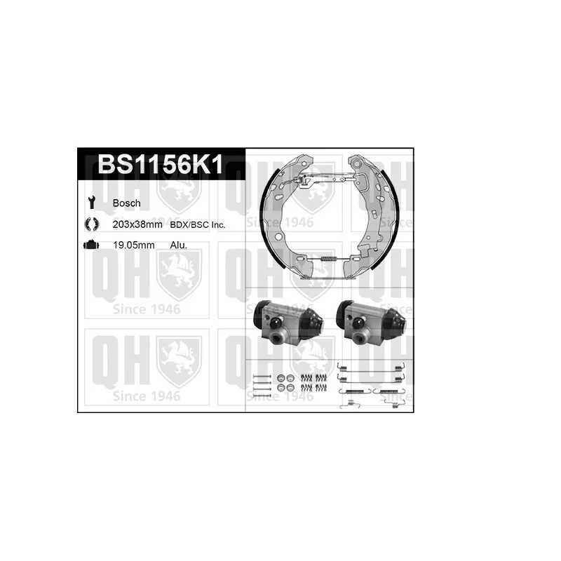 Kit de freins, freins à tambours QUINTON HAZELL BS1156K1