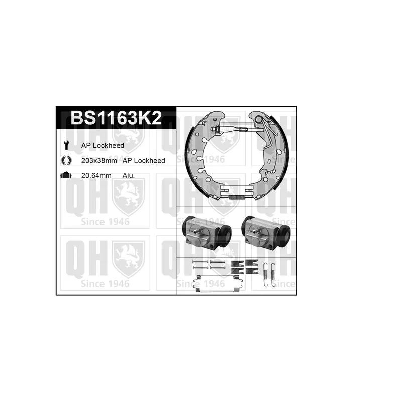 Kit de freins, freins à tambours QUINTON HAZELL BS1163K2