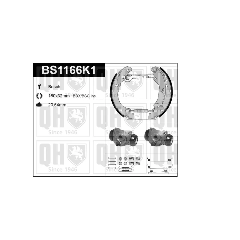 Kit de freins, freins à tambours QUINTON HAZELL BS1166K1