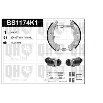 Kit de freins, freins à tambours QUINTON HAZELL BS1174K1