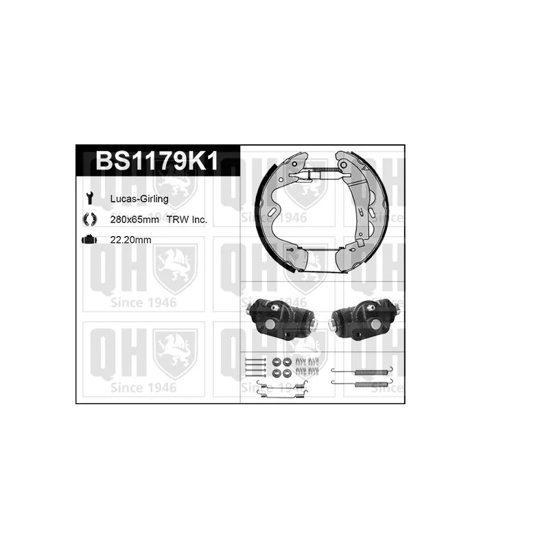 Kit de freins, freins à tambours QUINTON HAZELL BS1179K1