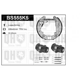 Kit de freins, freins à tambours QUINTON HAZELL BS555K5