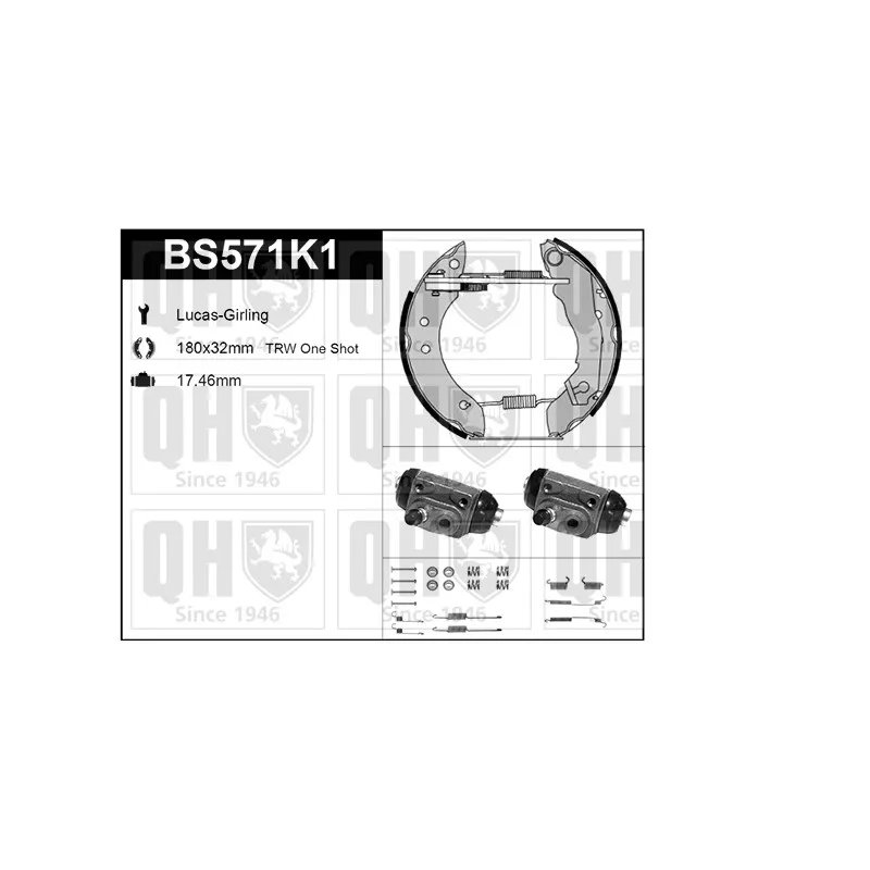 Kit de freins, freins à tambours QUINTON HAZELL BS571K1