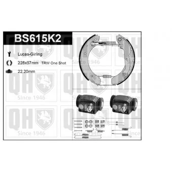 Kit de freins, freins à tambours QUINTON HAZELL BS615K2