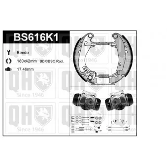 Kit de freins, freins à tambours QUINTON HAZELL BS616K1