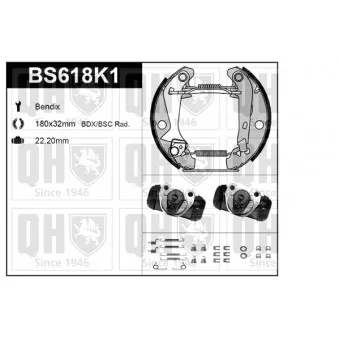 Kit de freins, freins à tambours QUINTON HAZELL BS618K1