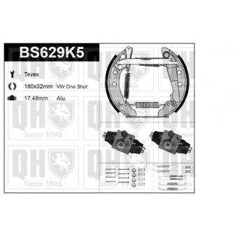 Kit de freins, freins à tambours QUINTON HAZELL BS629K5