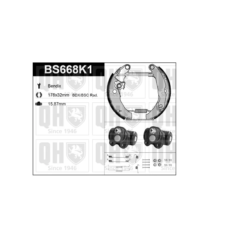 Kit de freins, freins à tambours QUINTON HAZELL BS668K1