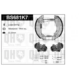 Kit de freins, freins à tambours QUINTON HAZELL BS681K7