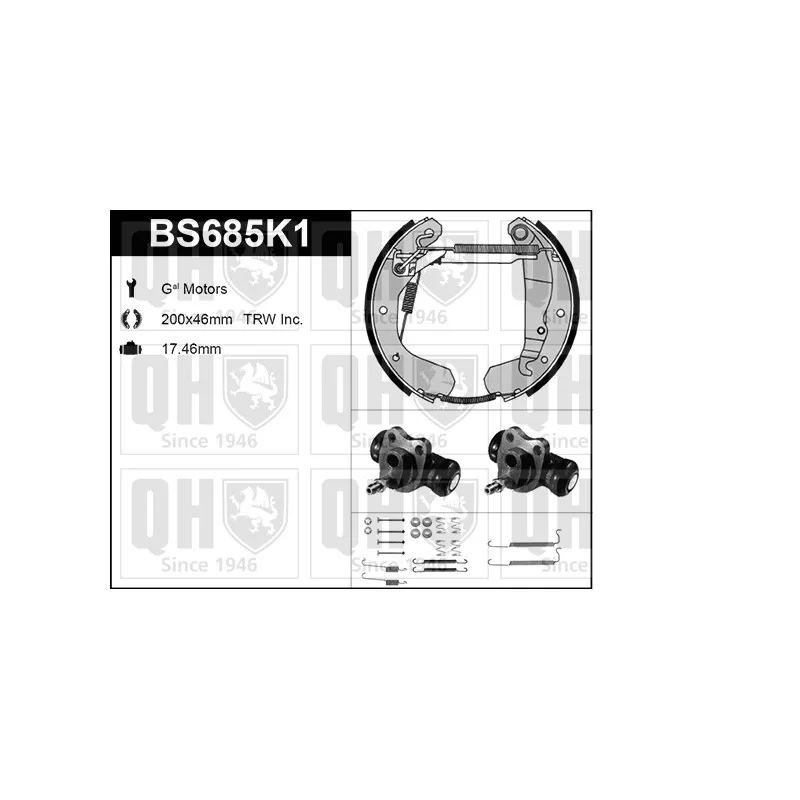 Kit de freins, freins à tambours QUINTON HAZELL BS685K1