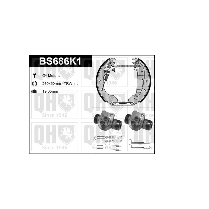 Kit de freins, freins à tambours QUINTON HAZELL BS686K1
