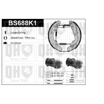 Kit de freins, freins à tambours QUINTON HAZELL BS688K1