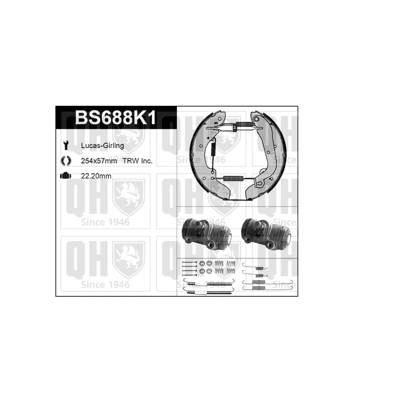 Kit de freins, freins à tambours QUINTON HAZELL BS688K1
