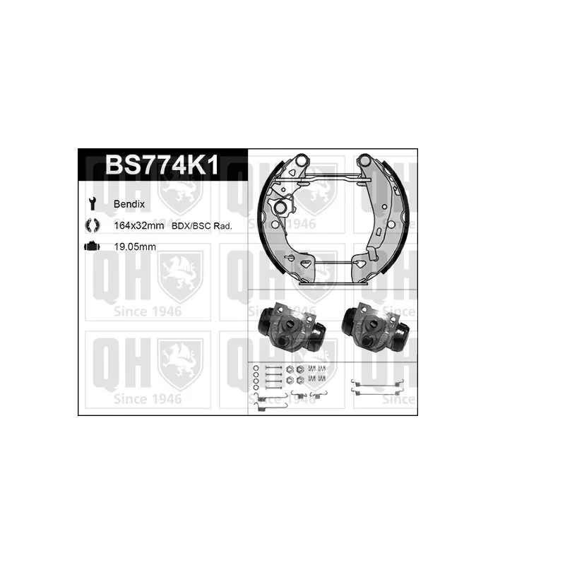 Kit de freins, freins à tambours QUINTON HAZELL BS774K1