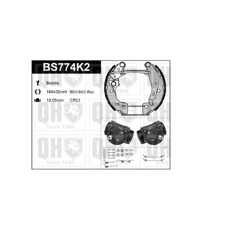 Kit de freins, freins à tambours QUINTON HAZELL BS774K2