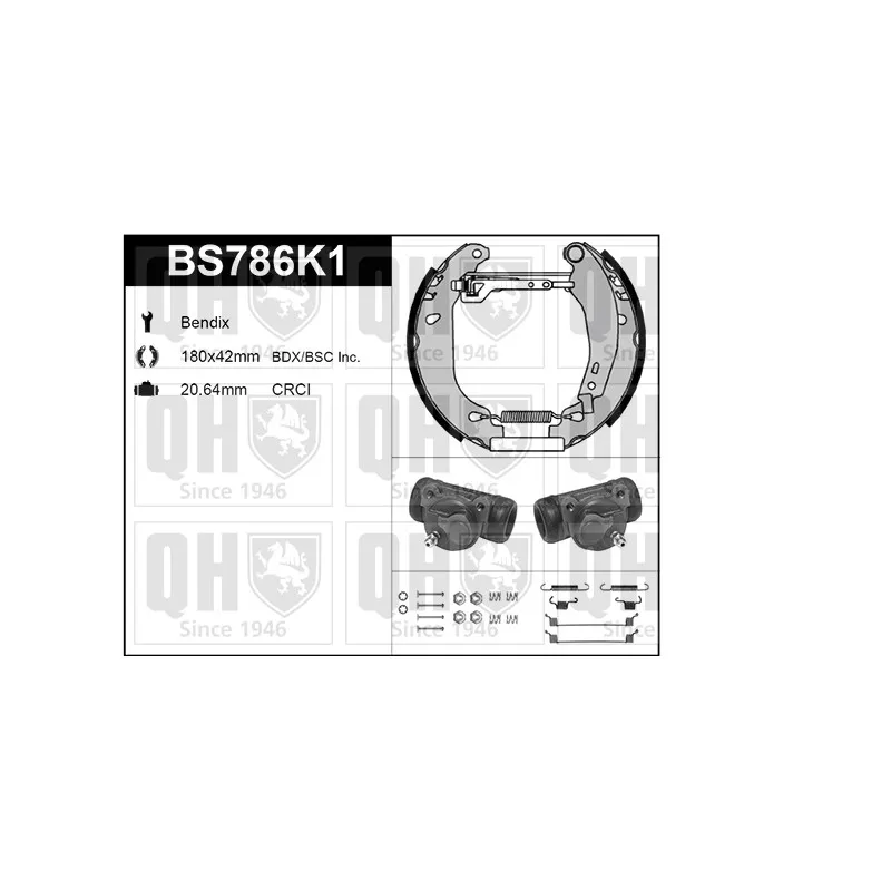 Kit de freins, freins à tambours QUINTON HAZELL BS786K1