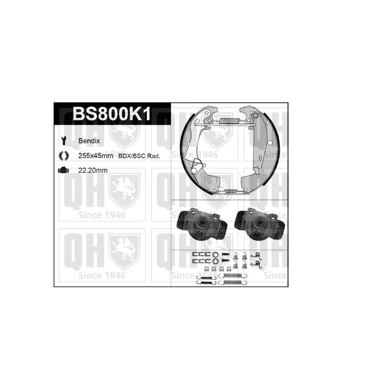 Kit de freins, freins à tambours QUINTON HAZELL BS800K1