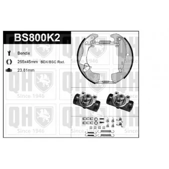 Kit de freins, freins à tambours QUINTON HAZELL BS800K2