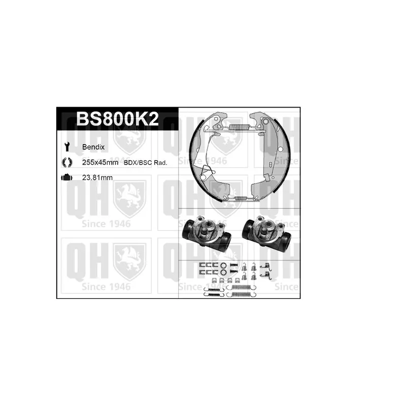 Kit de freins, freins à tambours QUINTON HAZELL BS800K2
