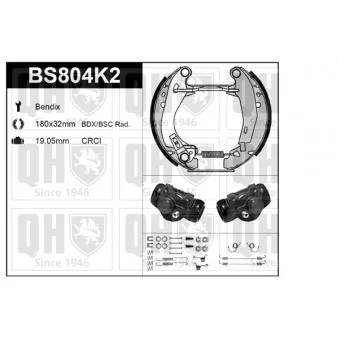Kit de freins, freins à tambours QUINTON HAZELL BS804K2