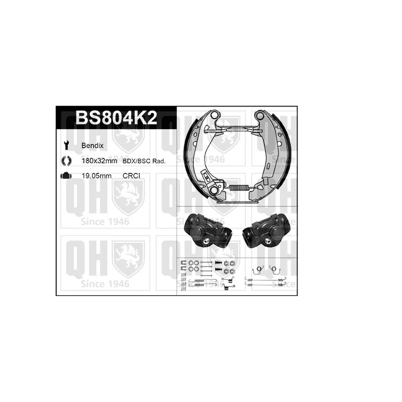 Kit de freins, freins à tambours QUINTON HAZELL BS804K2