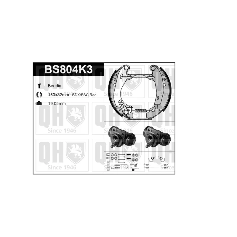 Kit de freins, freins à tambours QUINTON HAZELL BS804K3