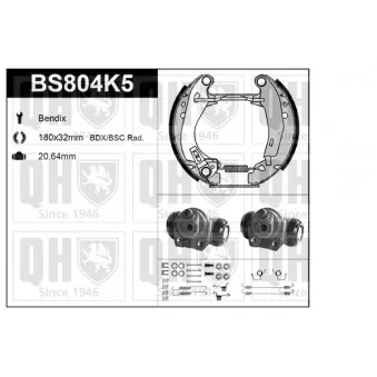 Kit de freins, freins à tambours QUINTON HAZELL BS804K5